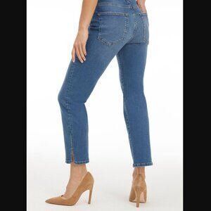 Good American Good Petite Straight Cropped Jeans w Slit - Petite 10